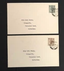 GB GVI 4d &5d definitive plain covers x2 - FDC Rotherham 21.11.38 - Lot B