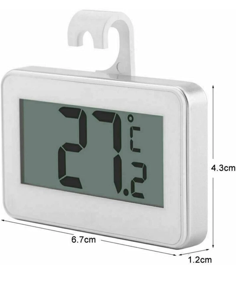 Digital LCD Fridge Battery Operated Freezer Waterproof Thermometer Hanging Hook - Image 2 of 4
