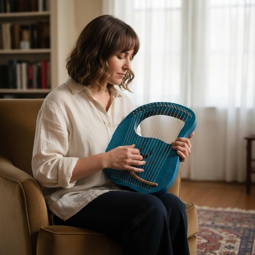 Lyra Harp tragbar tragbare Leierharfe leicht zu stimmen für Reisen, Anfänger - Afbeelding 8 van 12