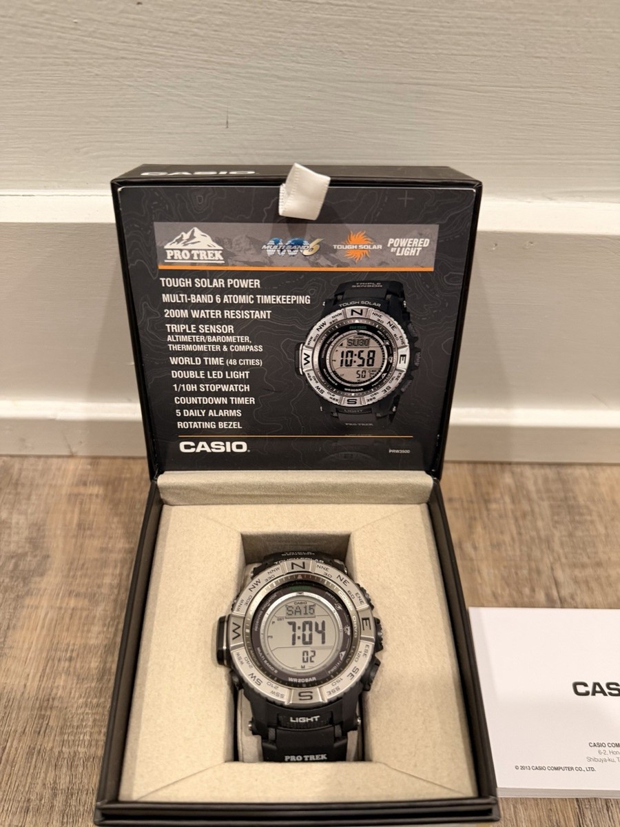 Buy Casio Pro Trek PRW-3500 Tough Solar Triple Sensor Watch online