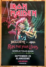 Iron Maiden - Run For You Lives Tour Poster   Alamodome San Antonio, TX  9/29/26
