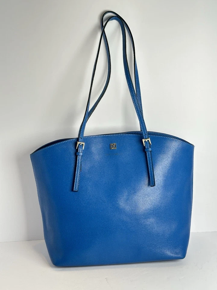 Bolso de Mano de Cuero Saffiano Azul Brillante Coccinelle - ¡En muy buen estado! Foto 4 de 4