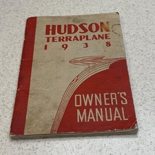 Hudson Terraplane 1938 Owners Manual  Original  With Foldout