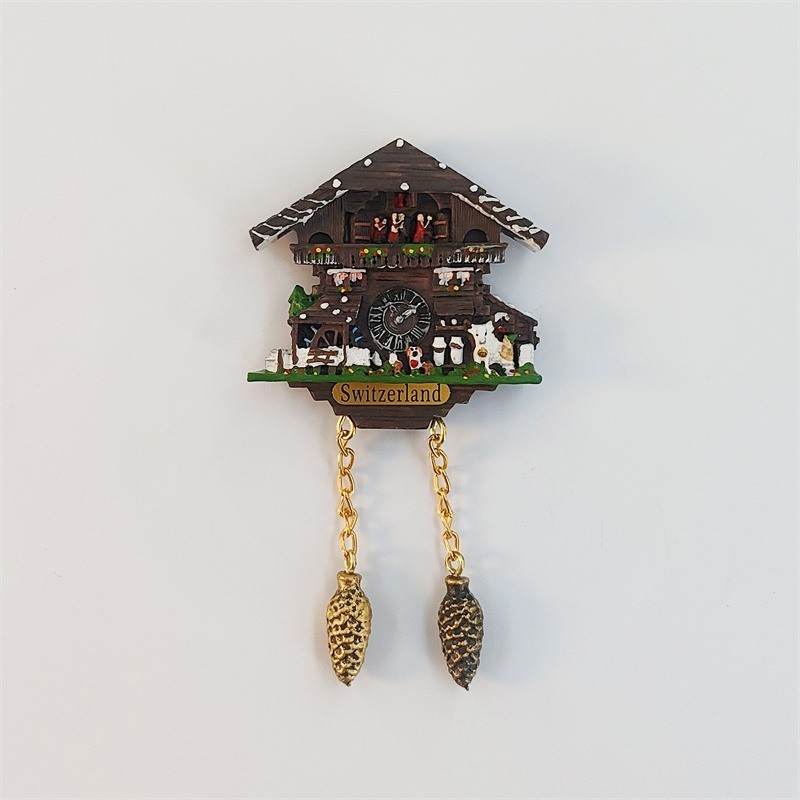 Switzerland 3D Cuckoo Clock Collectible Tourism Souvenir 3D Resin Fridge Magnet