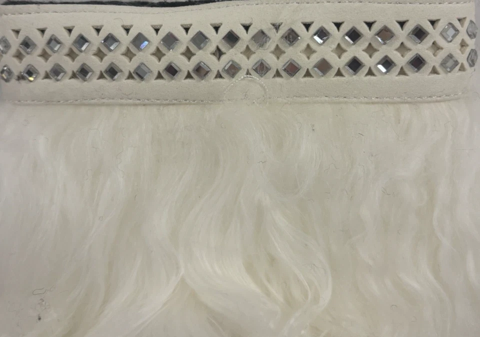 Bearpaw Elise Botas Pull-On Blancas Peludas Estrás Para Mujer 8 Nuevas en Caja Foto 4 de 4