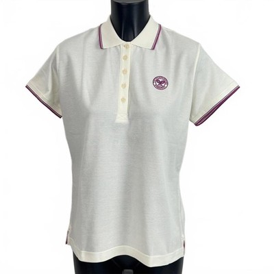 New Official Wimbledon AELTC Pink White Ladies Tennis Polo Size UK 16 Womens