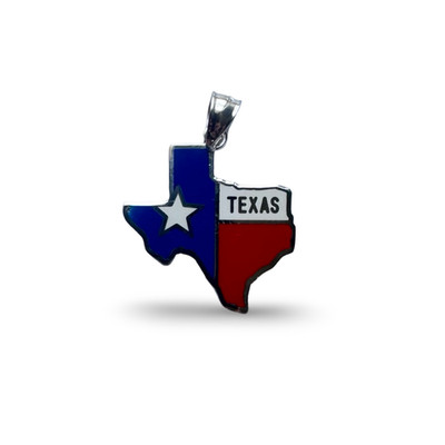 Texas Lone Star State Sterling Splitter rot weiß & blau Emaille 925 Anhänger