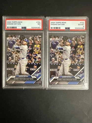 2024 Topps Now Shohei Ohtani 50/50 #722 (2) cards PSA 6 and PSA 7 LA Dodgers MLB