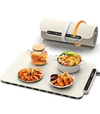 Electric Warming Tray -Full Surface Heating,Rollable & Portable,Premium Silicone