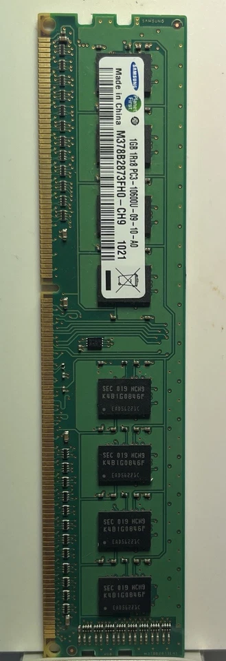 Samsung DESKTOP COMPUTER RAM 1GB 1RX8 PC3 10600U-09-10-AO DDR3 MEMORY - Image 2 of 4