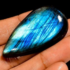 Natural Labradorite Large Pear Shape Cabochon Loose Gemstone 80 Ct 45X25X8 mm