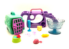 Littlest Pet Shop Accessories Set, Slide, Carrier, XL Dish, and more.