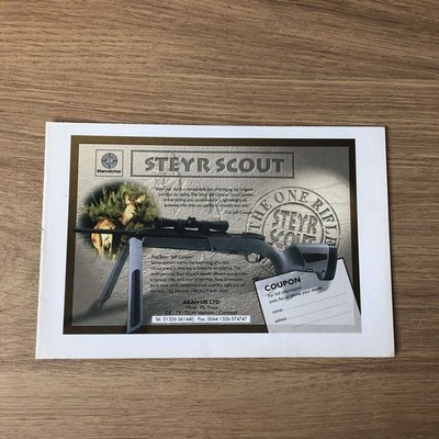 GUNS138 MAGAZIN WERBUNG 6X9 THE STEYR ''JEFF COOPER'' SCOUT SYSTEM
