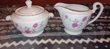 Rose Bouquet Cream & Sugar Set w/Lid - Set of 3 - Made In China