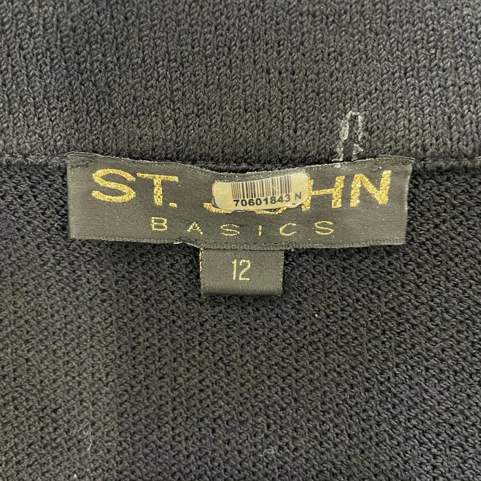 Chaqueta St. John Basics Mujer 12 Santana Tejido Blazer Abrigo Doble Pecho Clásico Foto 4 de 4