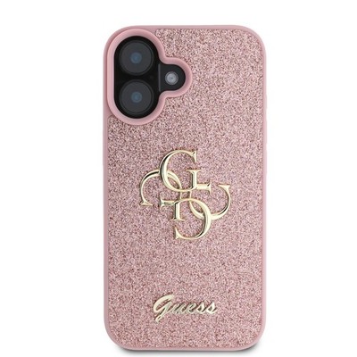 Guess Fixed Glitter Big 4G Hülle für iPhone 16 6.1'' Pink