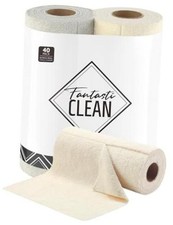 Kitchen Towels - 40 Sheets - Reusable Washable Dishcloth Rolls, Super