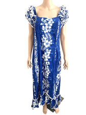 Vintage MILSON Ky's Tropical Hawaiian Floral Maxi 100 Cotton MuuMuu Dress XL