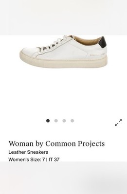 Common Projects White Leather Low-Top Trainers   Size 6 Minimalist