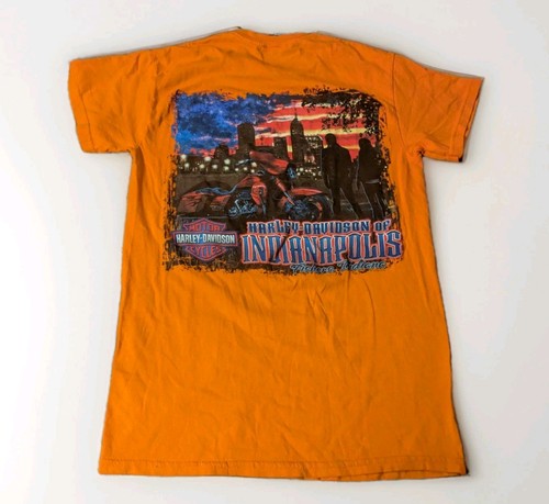 Harley-Davidson Indianapolis Fishers Indiana 2022 Shirt Size Small Orange Unisex
