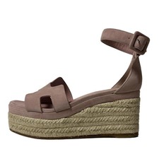 Auth HERMES - Light Pink Suede Women's Sandals