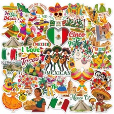 Mexican Stickers Party Favors - 100 Pcs Mexico Gifts Decorations