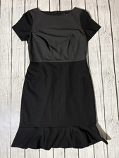 Ann Taylor sz6 grey black formal work church modest sheath dress plumb  zipper