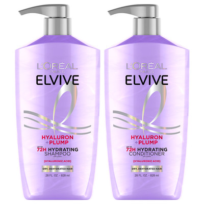 L'Oreal Paris Elvive Hyaluron Plump Hydrating Shampoo and Conditioner Set with H