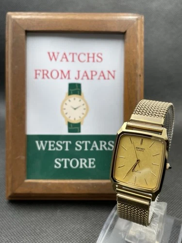 [Near Mint] Vintage SEIKO Dolce 7731-5040 Gold Quartz Men's Watch From JAPAN