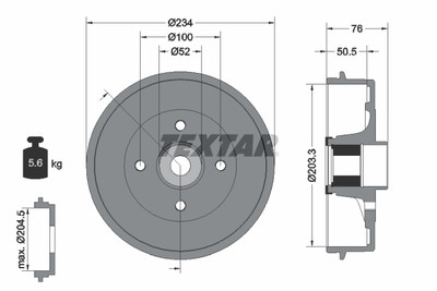 TEXTAR 94042400 Bremstrommel für DACIA,MAHINDRA RENAULT,NISSAN,RENAULT
