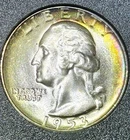 1953 S Washington Quarter, 25c Toned, Choice+++