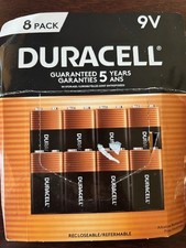 Duracell Coppertop 9V Alkaline Batteries 9 Volt - 8 Pack OPEN PACK