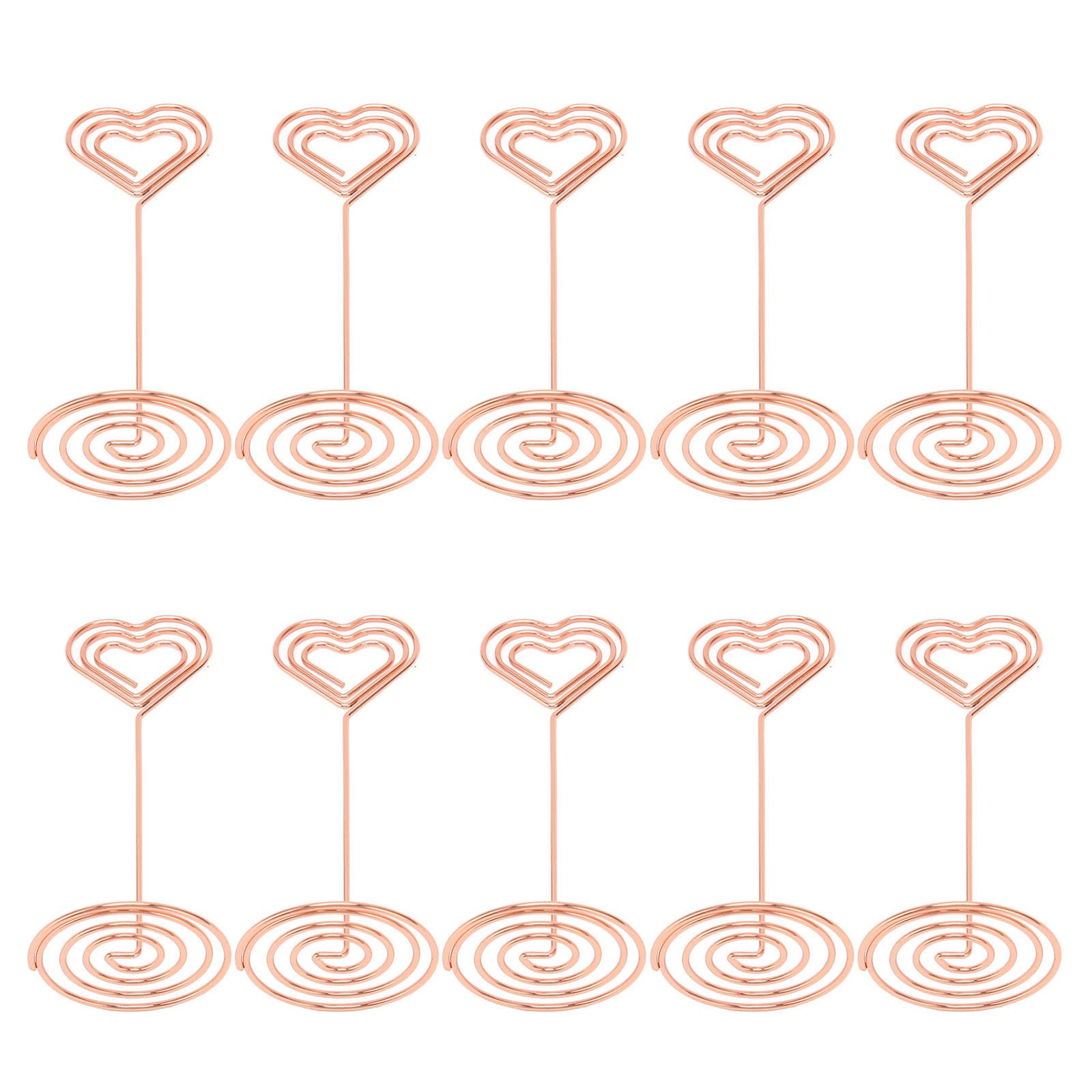 10Pcs Heart Shaped Metal Table Number Stands For Wedding Party //