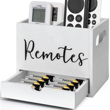 Remote Control Holder, 2 Slot TV Remote Holderand Desk Organizer with Drawers...
