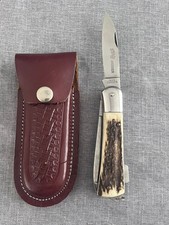 Taschenmesser, Federmesser, Dr&uuml;cker, HERBERTZ Jagdmesser  Horn ? Etui