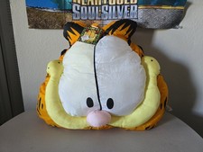 Vintage Garfield Nylon Pillow plush 1990s play-by-play Hangable Fun Cat Face