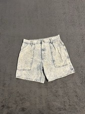 Vintage 80s Wrangler White Acid Wash Jean Shorts Size 33 USA Made Preppy
