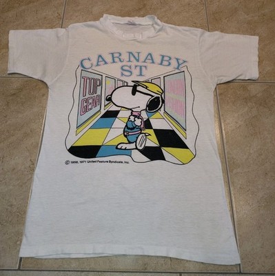 VINTAGE 70s Snoopy Carnaby Street London Mod Culture Caricature T-Shirt - M
