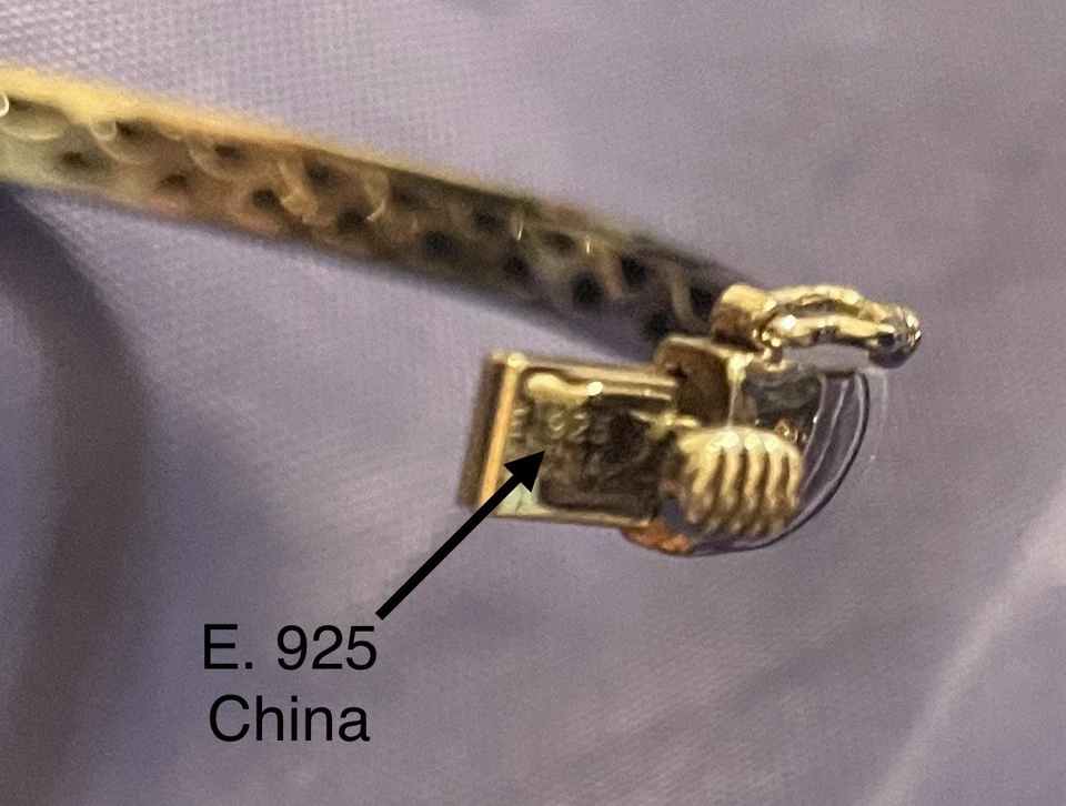 RARO BRAZALETE BRAZALETE FLOR GEMA TANZANITA NATURAL DE COLECCIÓN ESTAMPADO 925 STS Foto 2 de 4