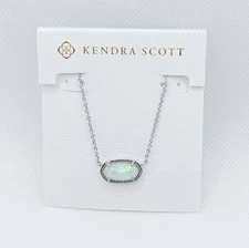Kendra Scott Elisa Silver Pendant Necklace in White Opal