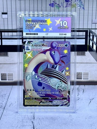 Pokémon TCG Ace 10 Gem Mint Lapras VMAX SV111/SV122 Full Art 2021 Shining Fates