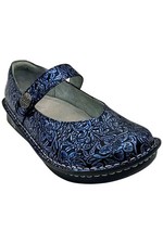 Alegria Women's Leather Slip-On Mary Janes Marcy Inscribed Blue