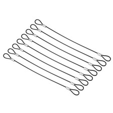 0.6Ft Safety Cable Lock 8 Pack Stainless Steel 2mm Security Wire Rope Black
