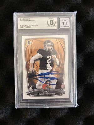 Topps 2014 Bowman Chrome Johnny Manziel #RCRA-JM RC Auto BGS BAS 00017795323