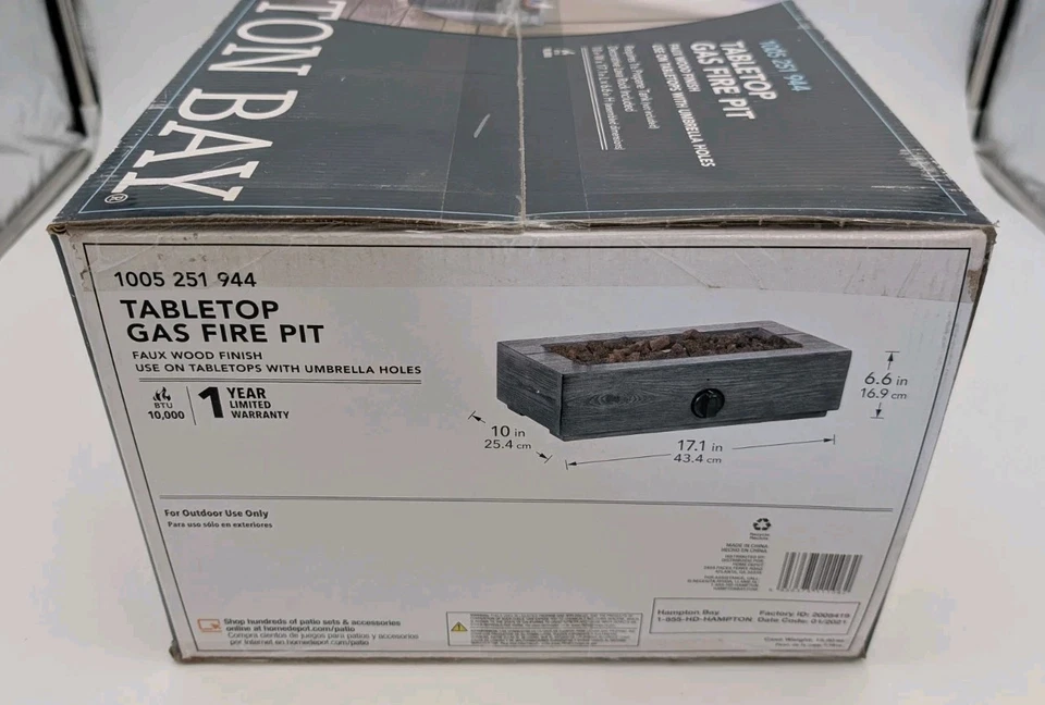 Fogón de gas de mesa Hampton Bay - Acabado de madera sintética - 10.000 BTU Foto 3 de 3