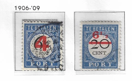 Port 29-30 used NVPH Nederland Netherlands Pay Bas due portzegel 1906