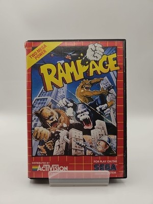Rampage (Sega Master System, 1989) Complete w/Manual & Case - Tested *READ*