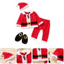 Set Completo Babbo Natale ReliBeauty 9 Pezzi In Velluto – Costume Per Bambini, Perfetto Per Natale E Halloween