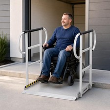 Handicap Ramp 3/5 FT Aluminum Handrails Heavy Duty Wheelchair 1200 LBS