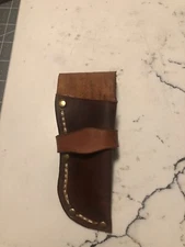 handmade leather trapper Small Folding Pocket knife sheath
